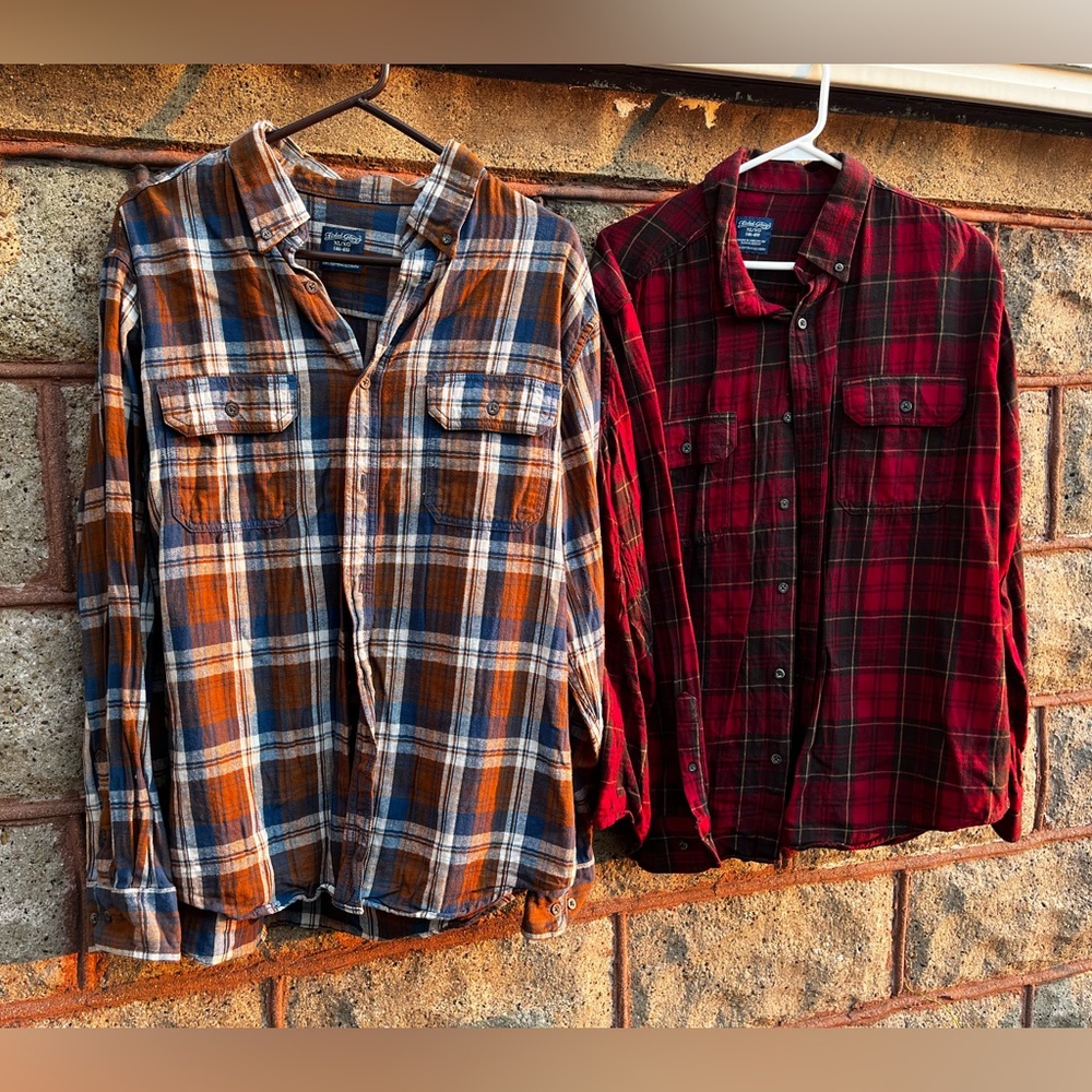 Lot of 2 Men’s Flannels Faded Glory XL 46-48